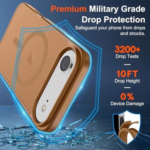 Image of SUPFINE Magnetic for iPhone Air Case (Compatible with MagSafe)(Military Grade Drop Protection) Slim Translucent Matte Shockproof with Anti-Fingerprint Phone Cover for 17 Air,Brown