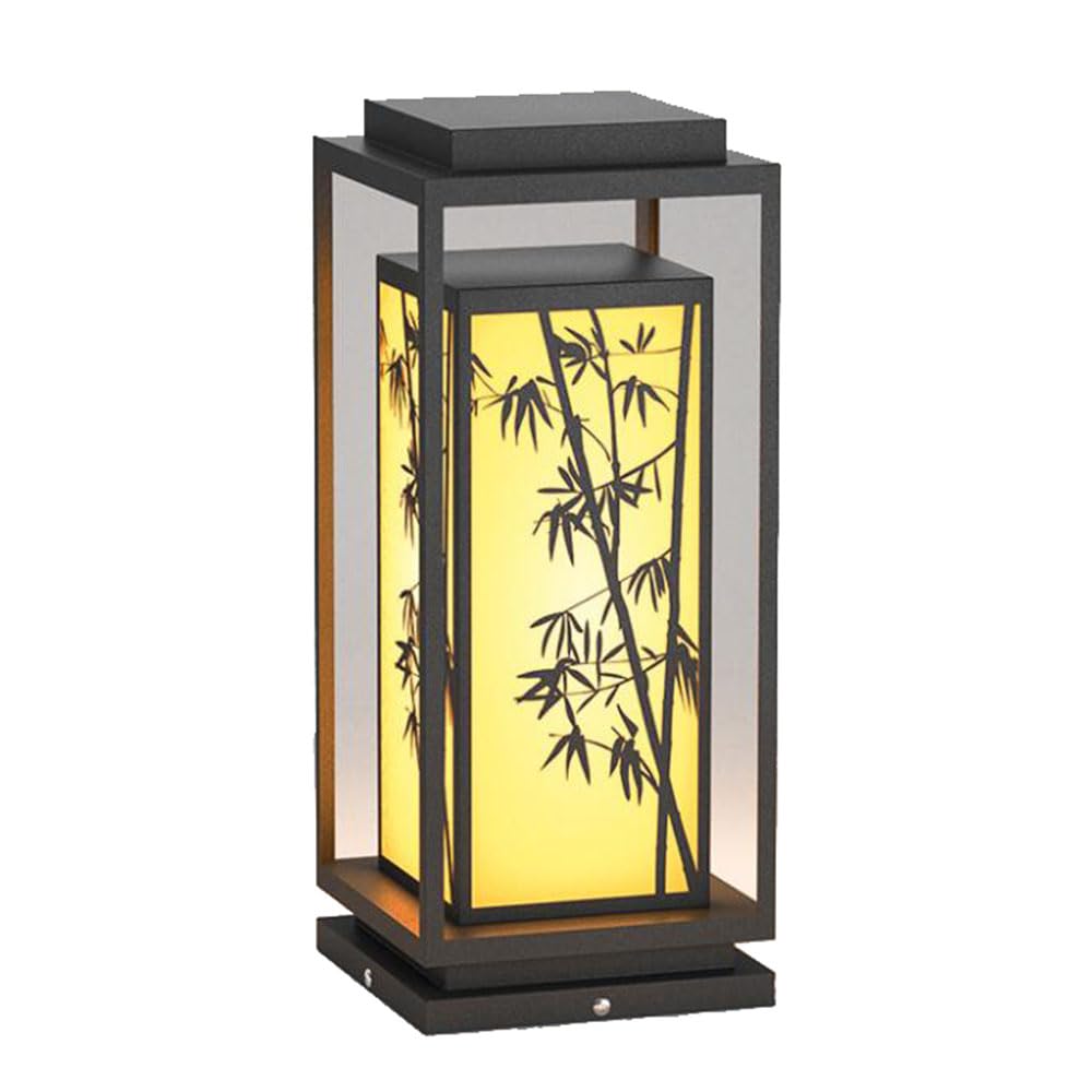 KNBVFHG Waterproof Table Column Lights Retro European Post Light Vintage Patio Aisle Pillar Light Square Wall Pillar Headlight Courtyard Fence Decorative Lighting Fixture for Courtyard, Porch,Street