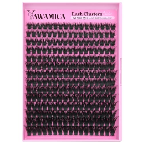 Wispy Lash Clusters DIY Lash Extensions D Curl 10–18mm Eyelash Clusters Spiky Volume Cluster Eyelash Extensions 280PCS Cluster Lashes Natural to Glam Look At-Home Lash Extension Look by Yawamica