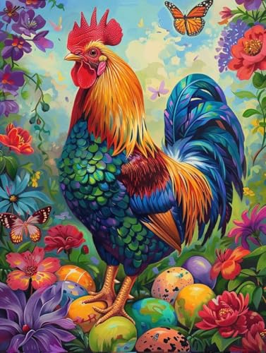Peinture Numéro Adulte Poulet pour Éviter le Stress Loisir Créatif