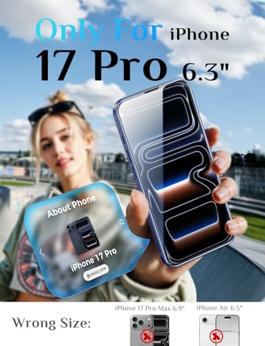 Image of MAGIC JOHN Easy Installation for iPhone 17 Pro Screen Protector, 2 Pack | 9H Tempered Glass, Auto Dust-Elimination, Bubble Free, HD Clear