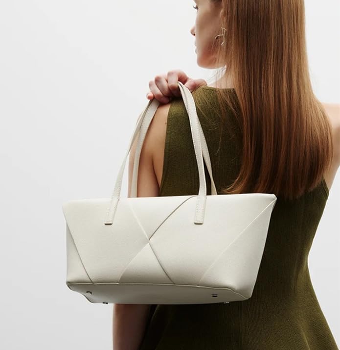 Woven Tote Bag Large Capacity Zipper Handbag Shoulder Bag Hobo Underarm Bags for Travel - Image 6