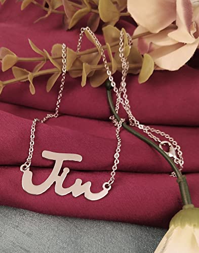 Image of VAMA FASHIONS BTS Army Merch Jewellery Bangtan Band Boys Name Locket Pendant Chain Necklace For Boys & Girls