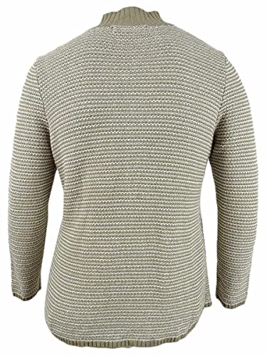 Karen Scott Women's Textured Zip-Front Cardigan (Xl, Chestnut Combo) #TOP1