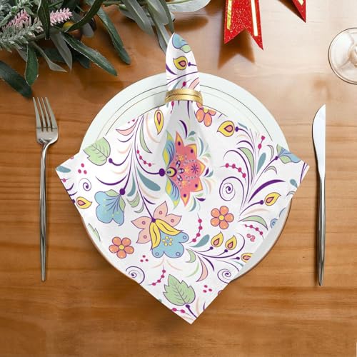 Servilletas de Tela Color Floral Set x6 20x20 in miniatura 3