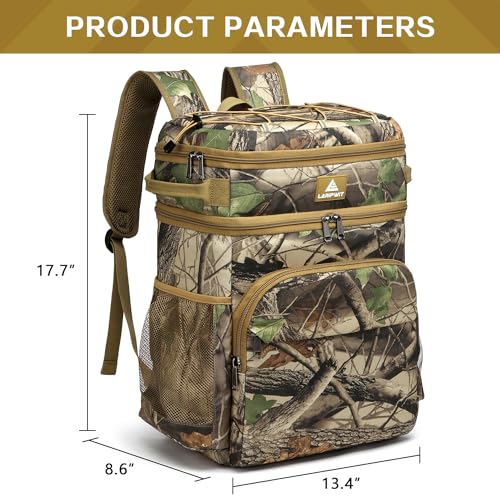 Image of Laripwit 54 /40 Cans Backpack Cooler Insulated Leak-Proof Large Cooler Backpack Double Deck Lunch Backpack for Men Women - Perfect Soft Cooler Bag for Tactical, Camping, Picnic, Beach, Hiking