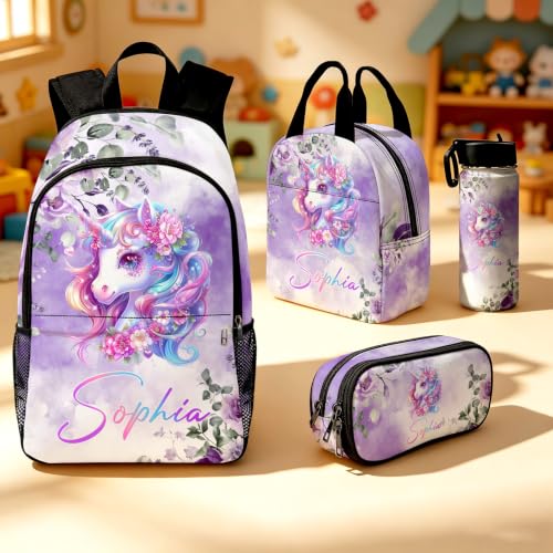 Image of Custom Backpack for Girls Kids Personalized Backpacks Set Back to School