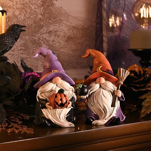 Valery Madelyn ハロウィン 飾り ハロウィン置物 大地の妖精ノーム 2個セット 可愛い 置物 オブジェ オーナメント 玄関 卓上置物 装飾 小物 飾り パーティー デコレーション ハロウィン グッズ 9cm [4]