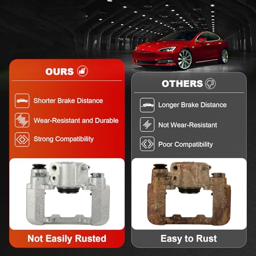 Image of cciyu Rear Left & Right Disc Brake Calipers Assembly 192971 192970 | For Toyota For RAV4 L4 2.4L 2004-2005 with Bracket