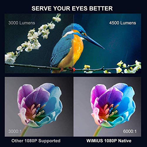 Projetor portátil de 16.000 lúmens Full HD 1080p (1920 x 1080) projetor de vídeo compatível com lapt