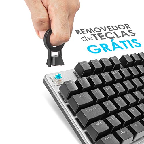 Teclado Mecânico Gamer Pc Usb Adamantiun Shuriken Led Abnt2 Switch Marrom Software Macro Double inje