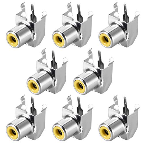 uxcell conector RCA hembra para montaje en PCB, 8 unidades miniatura 1