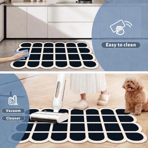 Image of Kitchen Anti Slip Mat for Floor, Waterproof Washable Kitchen Mats, Non Slip Kitchen Floor Mats for Home, Soft Mats for Kitchen, Kitchen Mats for Floor Anti Slip (Fancy Black Ladder)