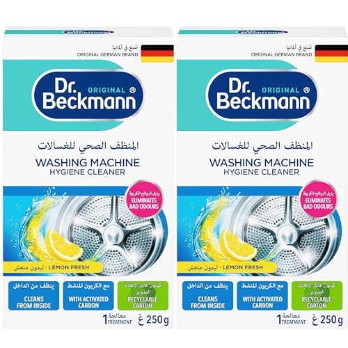 Dr.Beckmann Service It Washing Machine Cleaner with Activated Carbon|Removes LimeScale & Maintains Metal Parts|Eliminates Bad Odour& leaves a Fresh Scent|Suitable for Front & Top Loading|250gm x 2