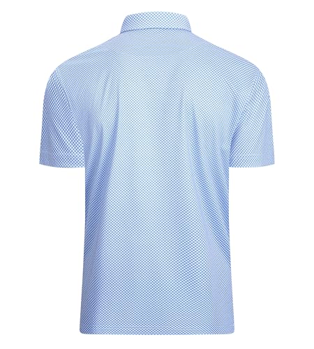 Alex Vando Mens Golf Shirt Moisture Wicking Classic Print Golf Shirts for Men