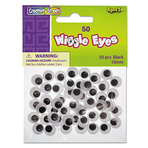 Creativity Street Children's Art Wiggle Wiggly Eye, Black, White 50 Per Pack #TOP12