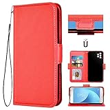 Auotu PU Leder Flip Mit Kamera Schutz Brieftasche Handyhülle Lederhülle Cover Tasche Hülle Hülle Etui für UMIDIGI A13 Pro Max 5G Smartphone (Rot)
