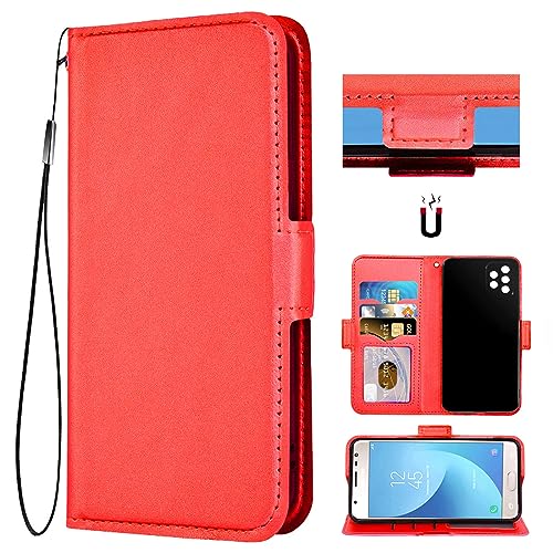 Auotu PU Leder Flip Mit Kamera Schutz Brieftasche Handyhülle Lederhülle Cover Tasche Hülle Hülle Etui für UMIDIGI A13 Pro Max 5G Smartphone (Rot)