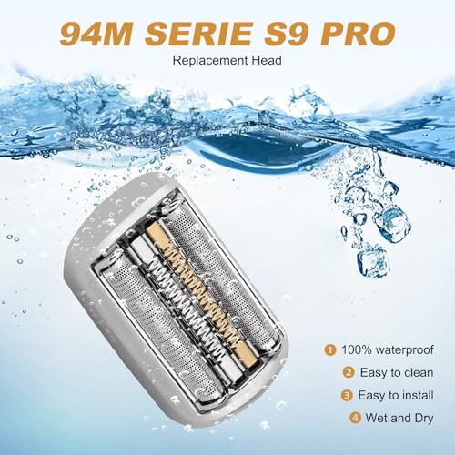 Image of Series 9 94M Electric Shaver Replacement Head: Replacement Heads for Braun Series 9 S9 and 9 Pro Shavers 9290cc 9291cc 9370cc 9293s 9385cc 9390cc 9330s