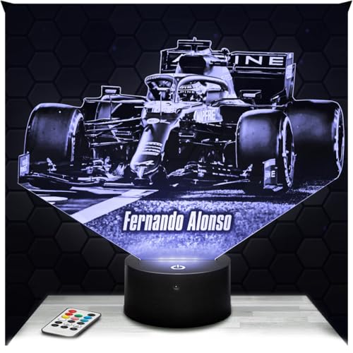 Lampephoto.fr - Lámpara 3D Fórmula 1 F. Alonso F1 Luz Nocturna
