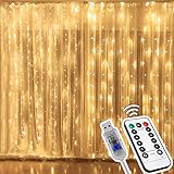 【Einfach Zu Installieren & Sicher Zu Verwenden】 Fenster vorhang licht ist 3M x 3M länge mit 3 Meter USB netzkabel. Keine montage erforderlich. Schließen sie einfach USB schnittstellengerät wie USB ladegerät, powerbank, etc. Niedrige spannung macht es kühl zu berühren und nicht erwärmen, sehr sicher.