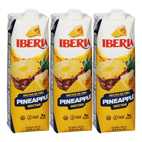 Iberia Pineapple Nectar, 33.8 Fl Oz, (Pack of 3)