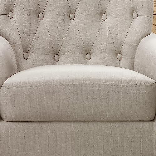 Rosevera Brayle Rosevara Furniture Reading Small Arm Living Room Comfy Accent Bedroom Chairs, Office, Standard, Arm Rest|Tufted Back|High Quantity Padded Seat, Polyester, Warm Beige - Image 7