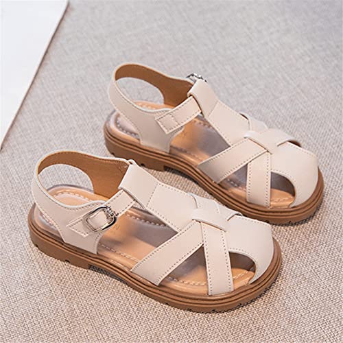 Girls Sandals Half Wrap Head Strap Flat Princess Shoes Summer Dress Shoes for Toddler Little Child Big Girl Tennis Shoes (White, 9 Toddler)2