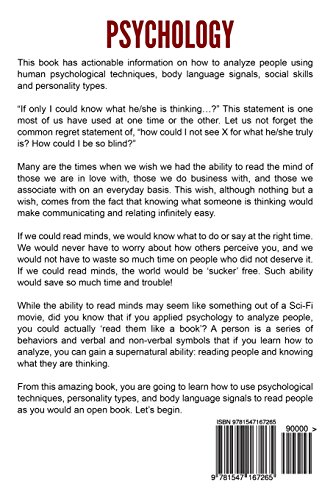 Psychology: How To Analyze People Using Human Psychological Techniques, Body Language Signals, Social Skills And Personality Types image 4