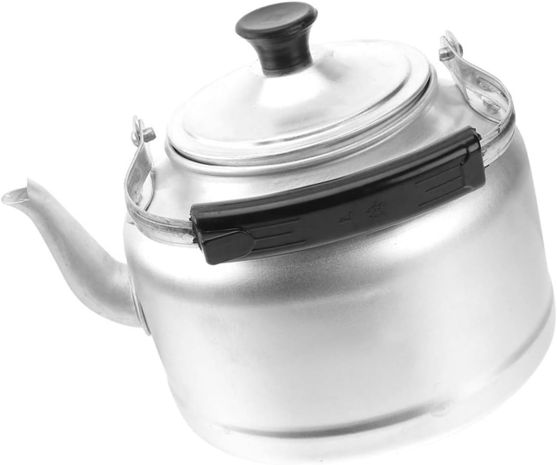 UPKOCH Aluminum Kettle China Tea Set Camping Korean Drinks Metal Pot Enamel Maker Teapot Warmer Water Heating Stovetop Boiler Vintage Silver Whistle