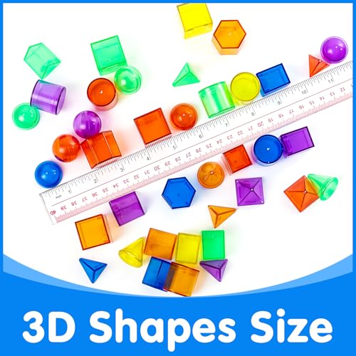 Image of 100 Pcs 3D Shapes for Teaching - Light Table Toys