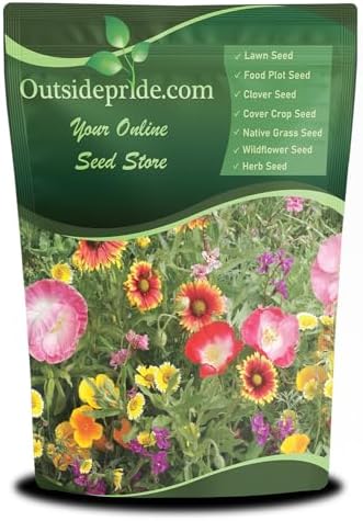 Outsidepride Southwest Wild Flower Seed Mix - 1/4 lb. Heat & Drought Tolerant Premium Blend of Annual & Perennial Wildflower Seeds for Planting on Outdoor Lawns & Gardens from Spring to Fall