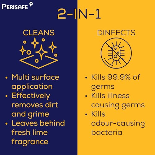 Image of PERISAFE Multipurpose Disinfectant Wipe For Surfaces & Skin-100 Wipes | 100% Biodegradable Wipes | Antibacterial | 2-IN-1- Kills Germs & Cleans Tough Messes