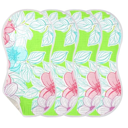 Baby Burp Cloths, Soft Absorbent Burping Cloths for Babies, Cotton Milk Spit Up Rags, Large Size for Newborns, Baby Boys and Girls (Delicate Line Florals)3