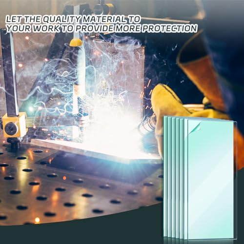 Image of 100 Pcs 2'' x 4.25'' Clear Welding Lens 0.04 inch Thick Welding Cap Hood Clear Lenses Cover Replacement Transparent Universal Helmet Accessories Top Protection for Protecting Eyes