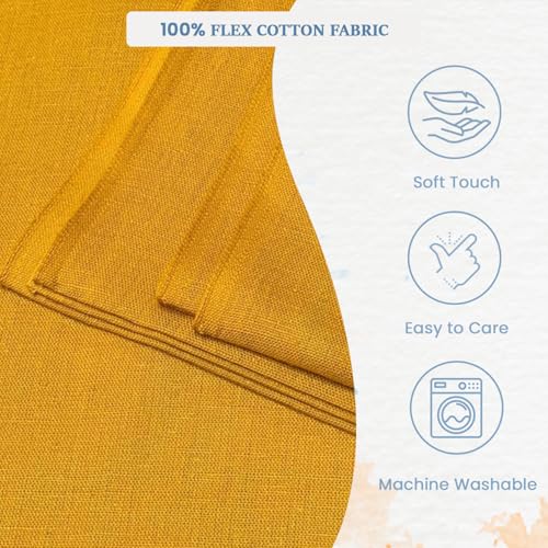 Image of Premium Cotton Flex Fabric for Sewing & Dressmaking | Soft, Breathable, Durable Material | Ideal for Kurtis, Shirts, Dresses, Home Decor & Crafts (Yellow, 1 Meter)