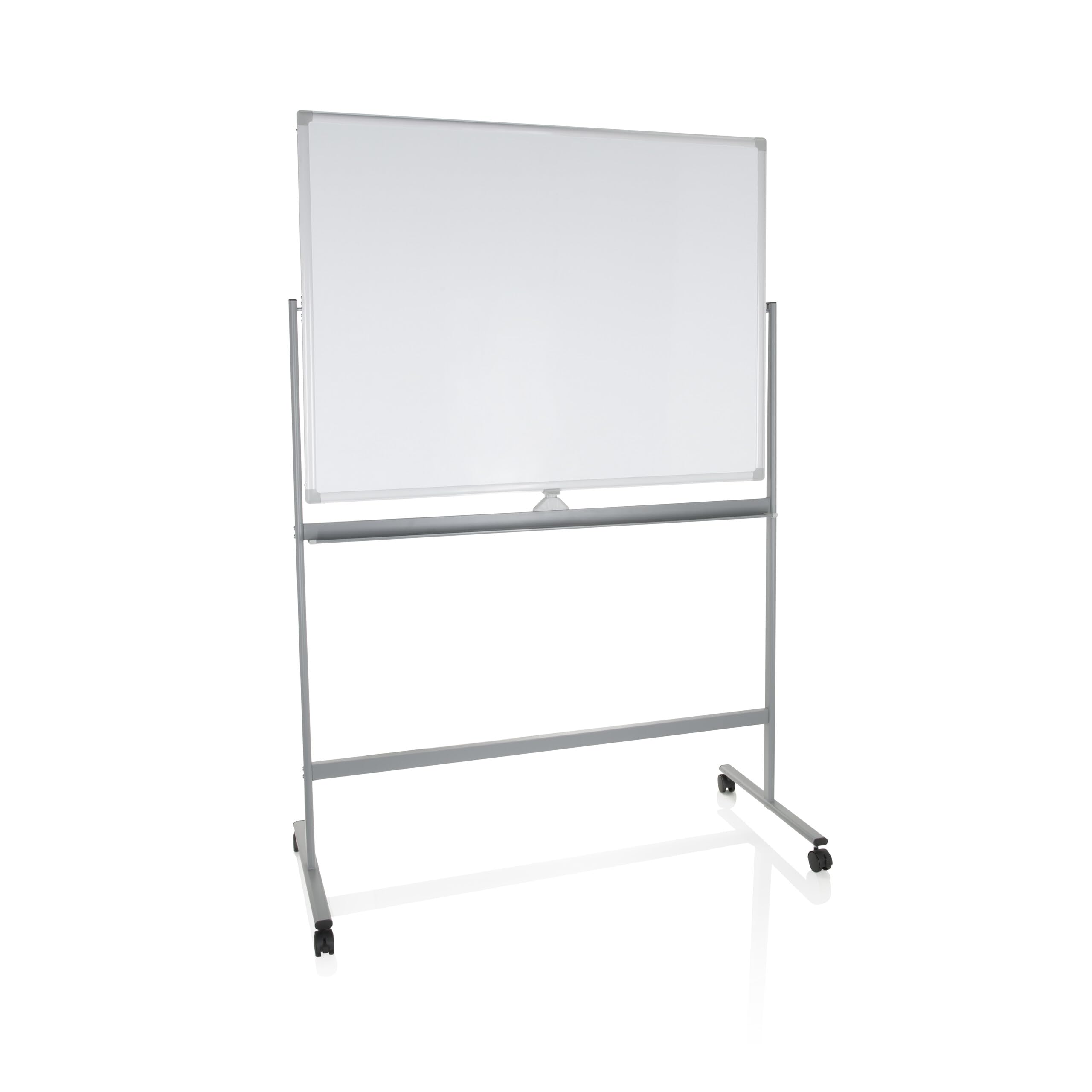hjh OFFICE 830036 tablica suchościeralna, 90 x 120 cm, mobilna tablica z rolkami, możliwość zapisywania po obu stronach, magnetyczna i zmywalna
