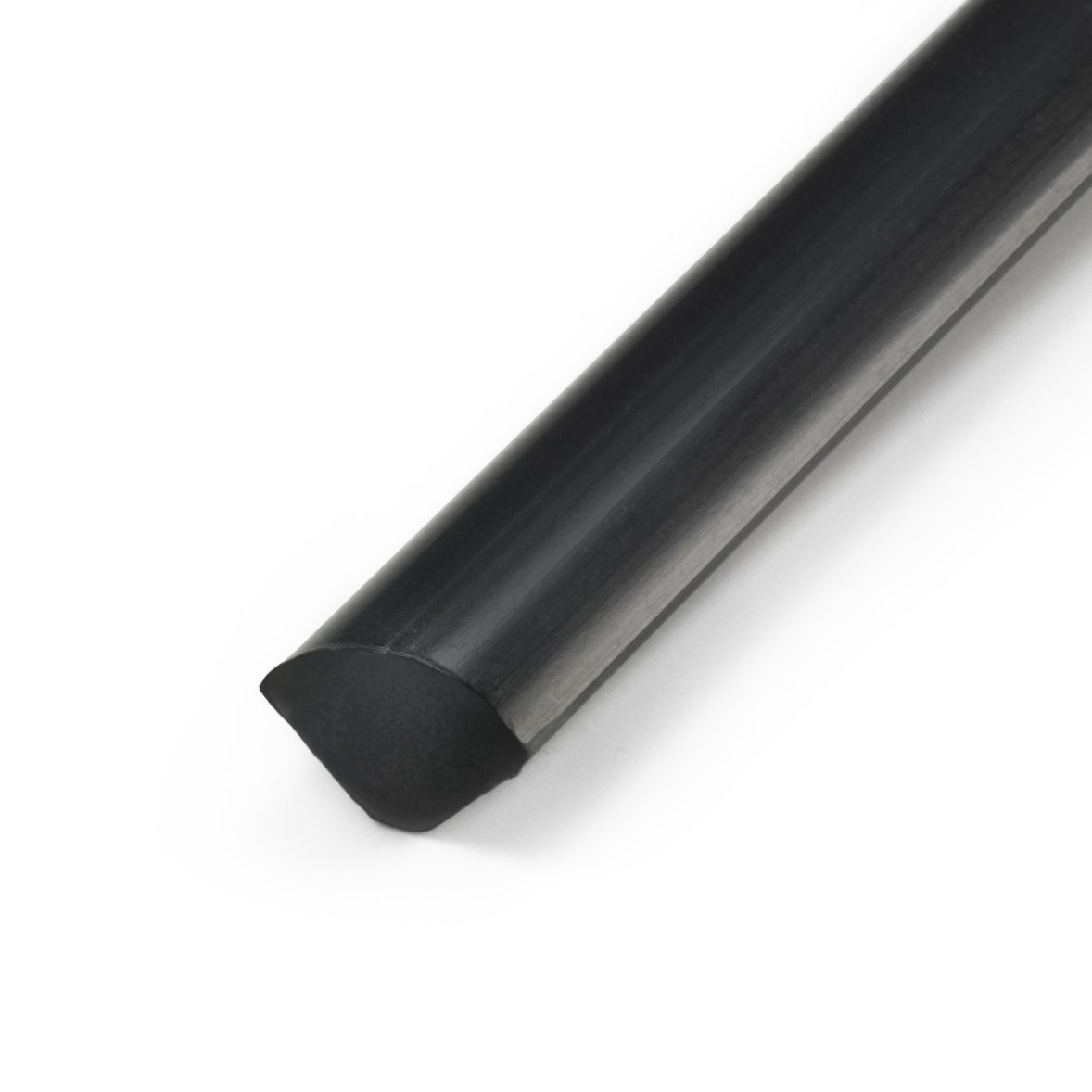 30m DQ-PP PVC CUARTO DE VARILLA | Negro | 13mm x 13mm | 12 x 2,5m | Perfil angular de plástico
