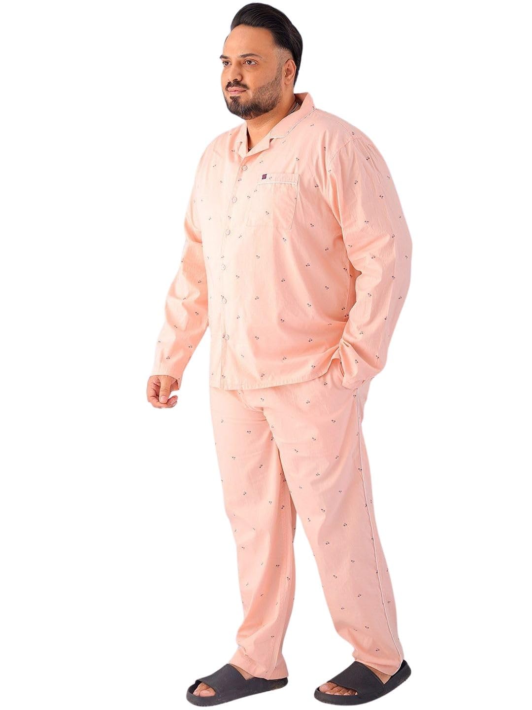 hardsoda by The Indian Garage Co Men Plus Size Relaxed Fit Printed Shirt & Pants Lounge Set-picture-38