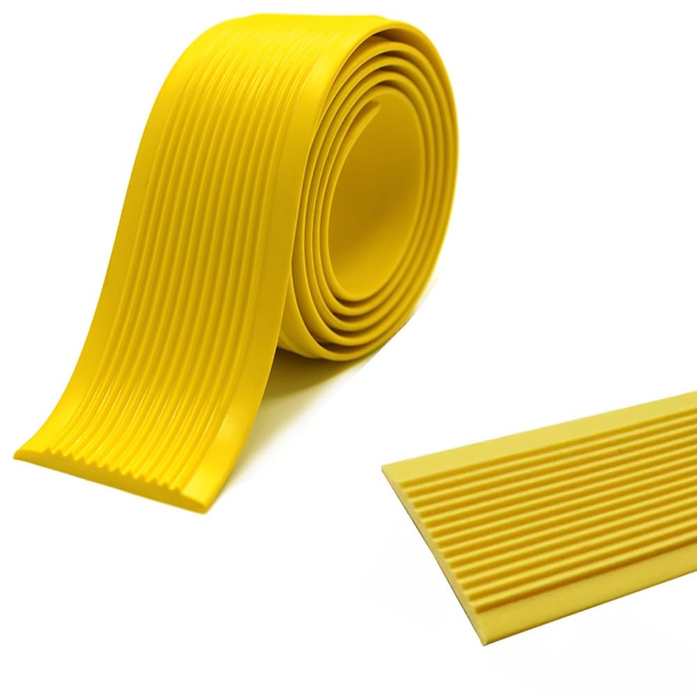 Autoadhesivo Protector Borde Para Escaleras, PVC Perfil Escalón Antideslizante, Perfil De Protección Para Escalonado Vinilo, 1m 3m 5m(Yellow,W5cmxL5m)