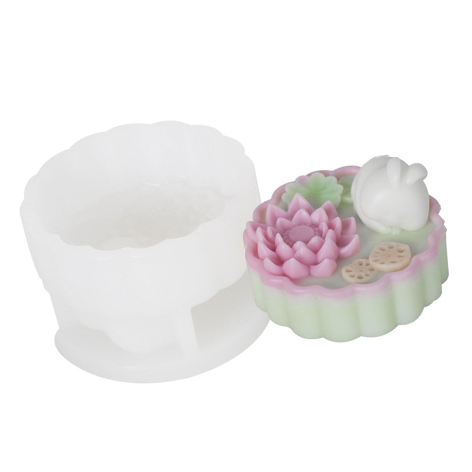 carotoe Artisanal Baking Press Kitchen Gadget Press Molds with Rabbits Pattern for Autumn Festival Hand Molds