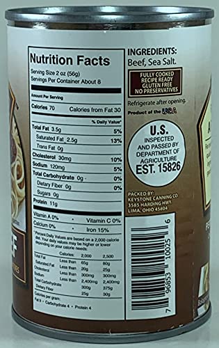 Keystone Meats All Natural Canned Beef, Ground, 14 Ounce (Pack Of 6) #TOP3