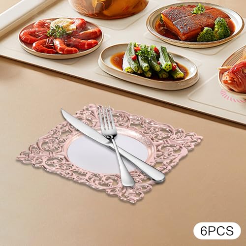 6 Platos Decorativos Cuadrados Rose Gold 11.8 pulgadas miniatura 6