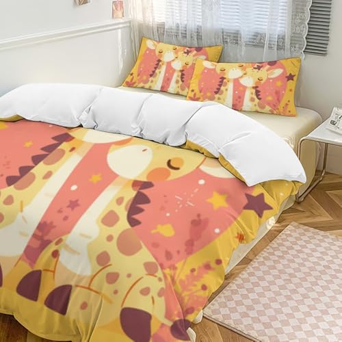 Funda nórdica de jirafa de microfibra suave reversible para decorar el dormitorio infantil 3