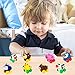 Liberty Imports 12 Pack Soft Animal Cars, Rubber Mini Toy Vehicles Push and Go Baby Cars with Wheels in Storage Bucket, Party Favors for Toddlers Kids Imaginative Play