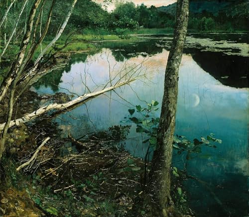 Tableau nuit d'été Hjalmer Peterssen impression sur toile 60x90cm pour bureau