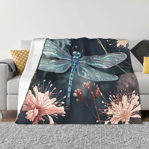 Couverture en peluche libellule durable et douce pour lit et salon - 2