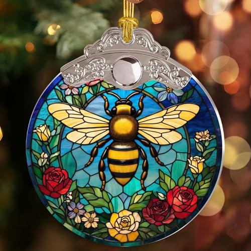 Regali per api Ornamenti di Natale, Ornamenti per albero di Natale, Regali di api per le donne, Decorazioni natalizie per api ornamenti acrilici