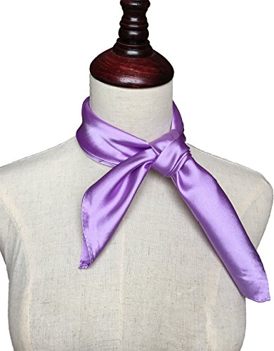 Women’s Solid Color Square Scarf Neckerchief (Lavender)2