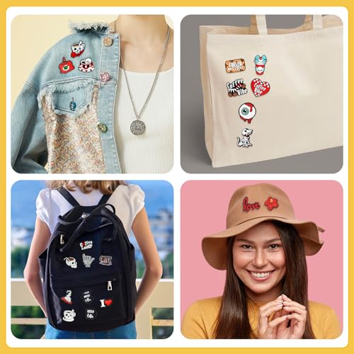 Image of Cute Pins Bulk,Funny Backpack Pin Lapel Badge Pins Set for Jackets,Hats